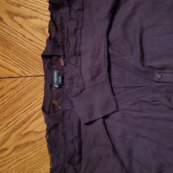 Cropped cardigan with lace detail - Picture 3 of 3